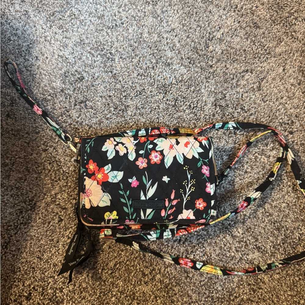 Vera Bradley Black Floral Crossbody Bag